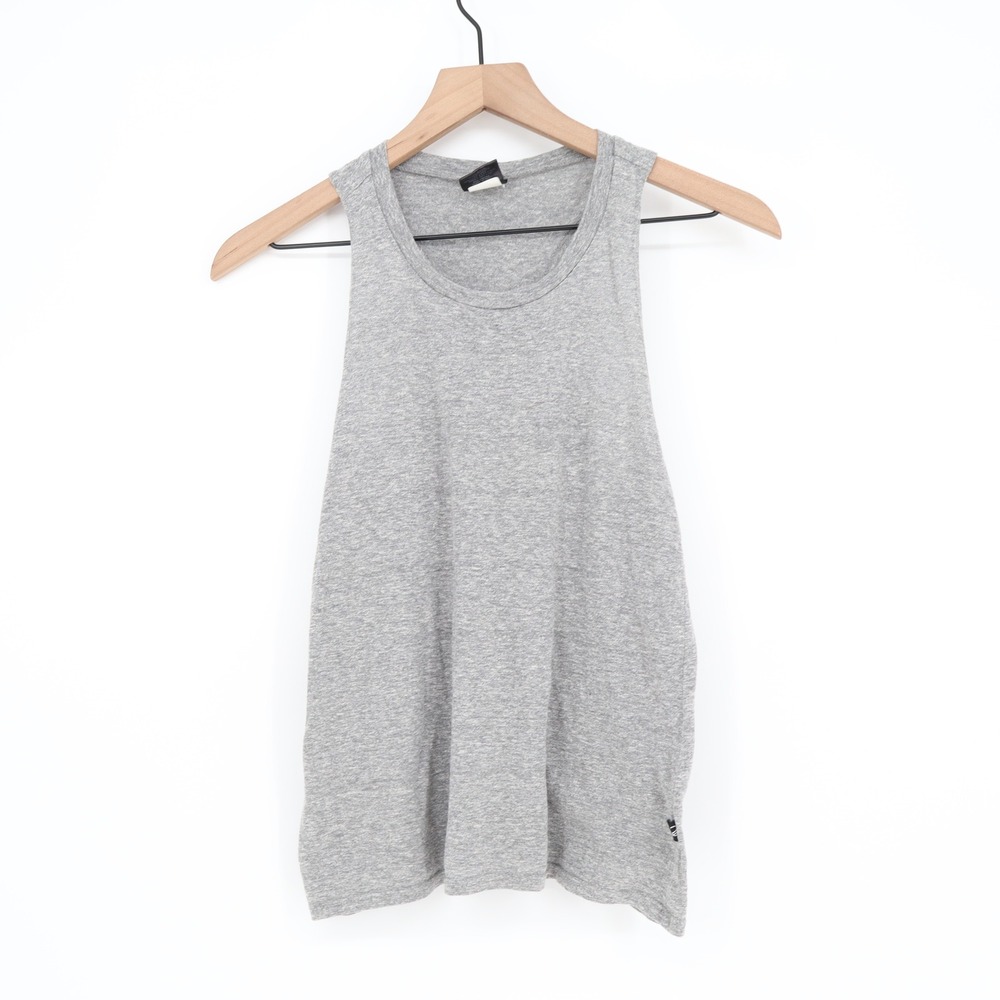 Terez Linen Tank Top Womens XS Heather Grey Racerback Excellent